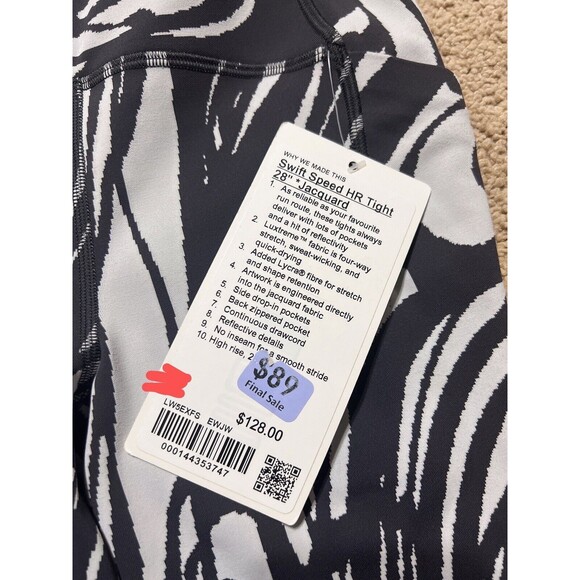 Lululemon Women's size 0 Swift Speed HR Tight 28” Jacquard color：EWJW NWT - Picture 13 of 13